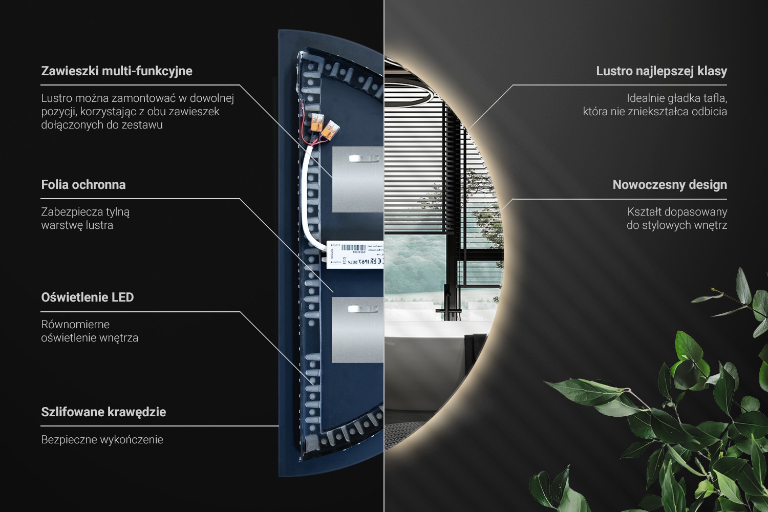 Informacja techniczna lustra LED